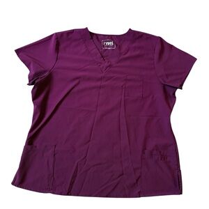 Revel Women's Purple V-Neck Scrub Size 2X Top Nurse Scrubs Career